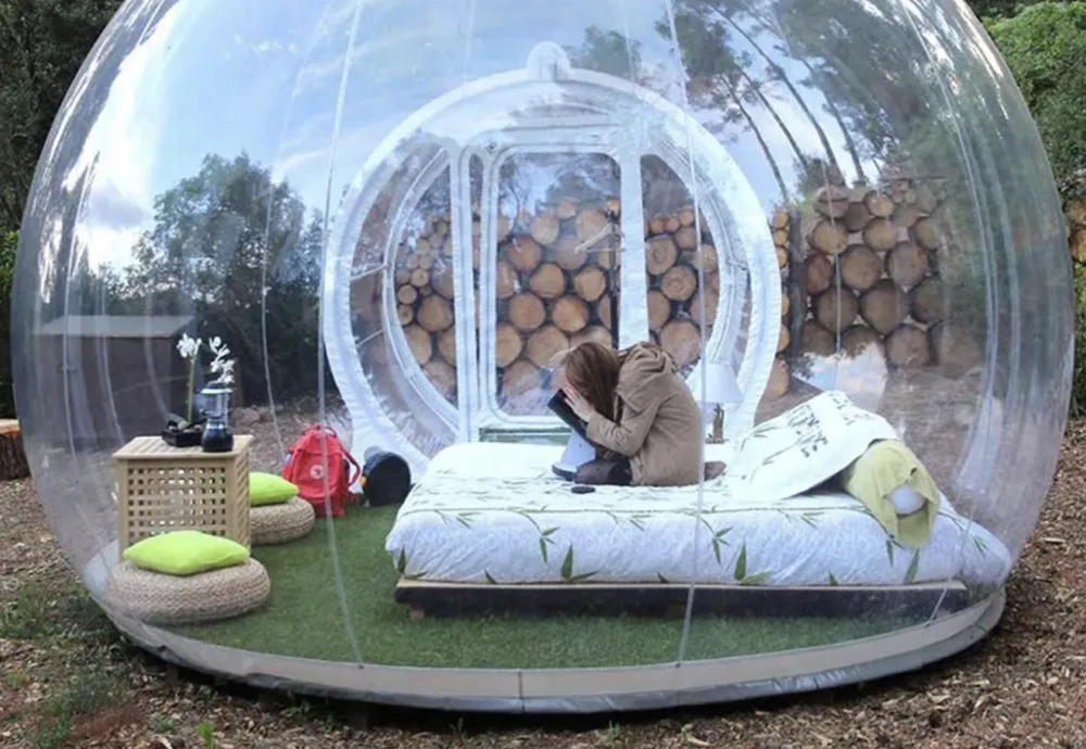 camping in bubble tent